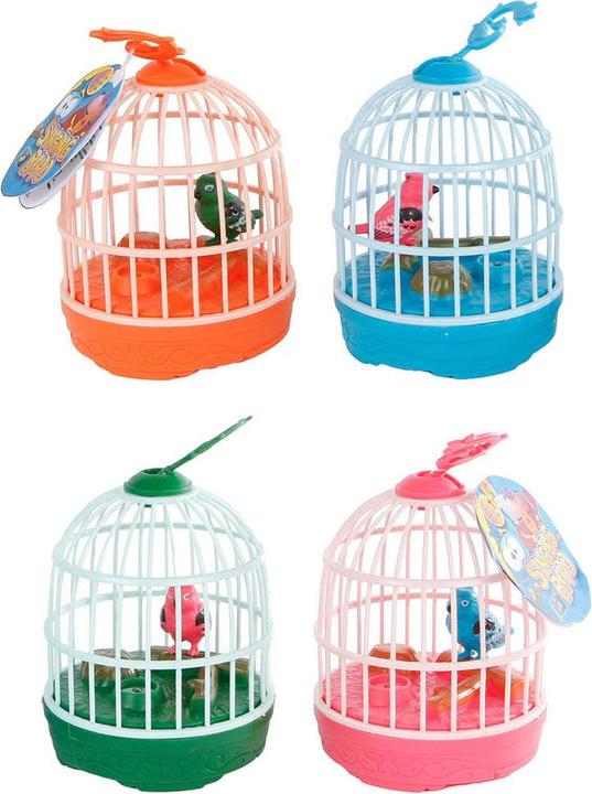 Sombo Cage avec des petits oiseaux ass.