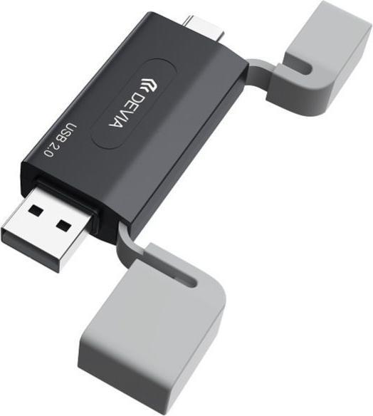 Actual product image Devia card reader 2in1 EL239 USB/USB-C 2.0 black (USB 2.0)