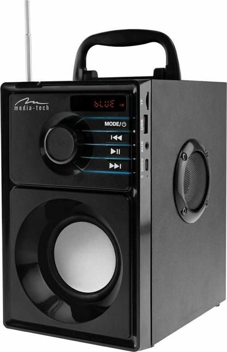 Media-Tech Głośnik bezprzewodowy Boombox MT3179 15W USB-C Srebrny (6 h, Batteria ricaricabile, Porta USB)