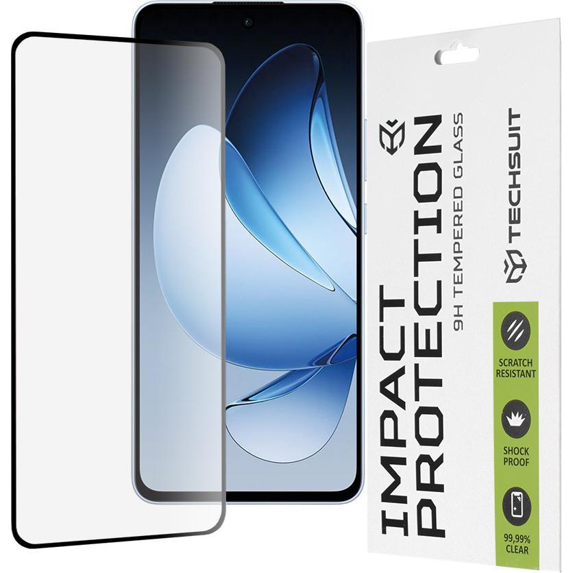 Techsuit - 111D Full Cover / Full Glue Glass - Oppo Reno13 - Black (1 pz., Oppo Reno 13), Pellicola protettiva smartphone, Nero