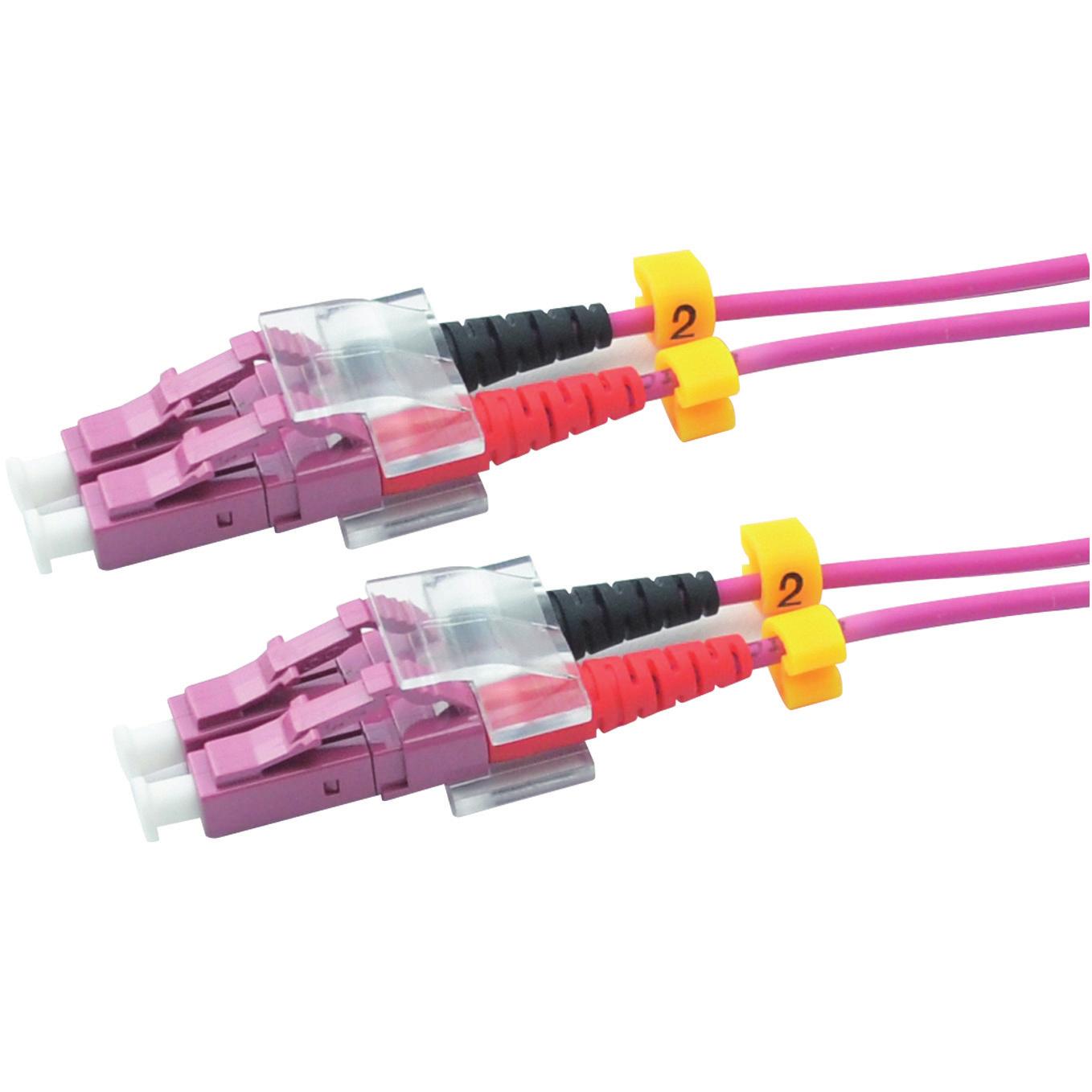 RED 2716-10-0018 LWL-Duplex Patchkabel LC/LC 3m OM4 Violett (S/UTP, CAT6, 3 m), Netzwerkkabel