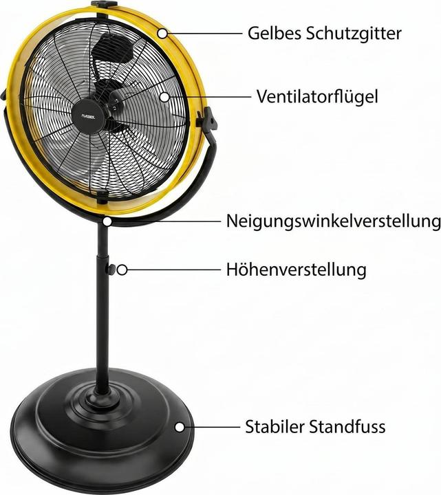 Produktbild Furber Standventilator Vayu-Fortis 16, Schwarz/Gelb