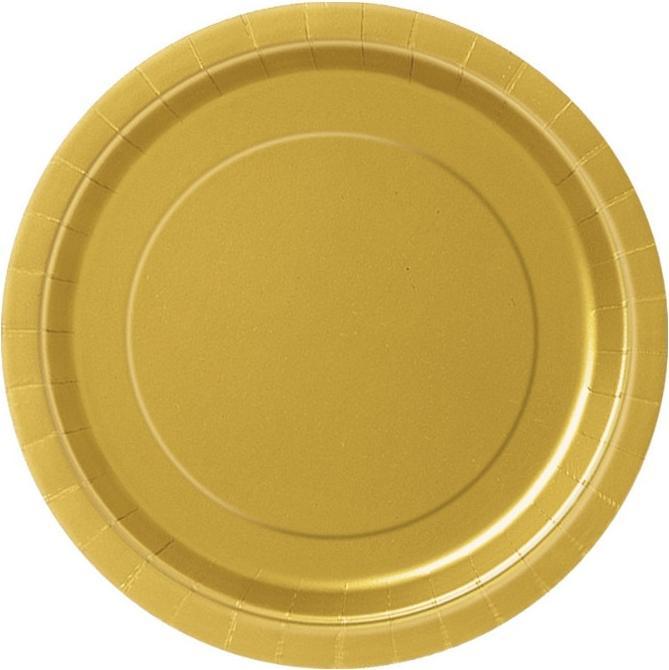 Unique Gold Paper Plate 22cm (8pcs) (8 x)