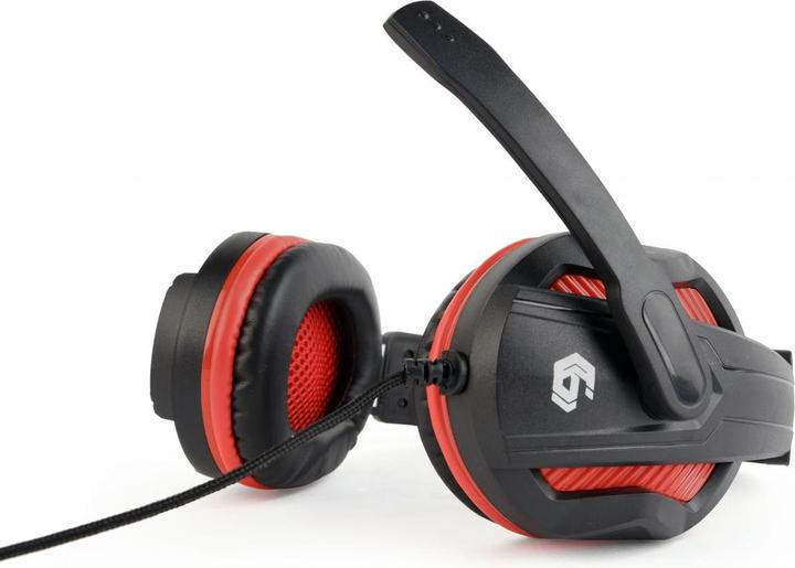 Productafbeelding Gembird GHS-03 Gaming-headset met volumeregeling, mat zwart/rood (Bedraad)