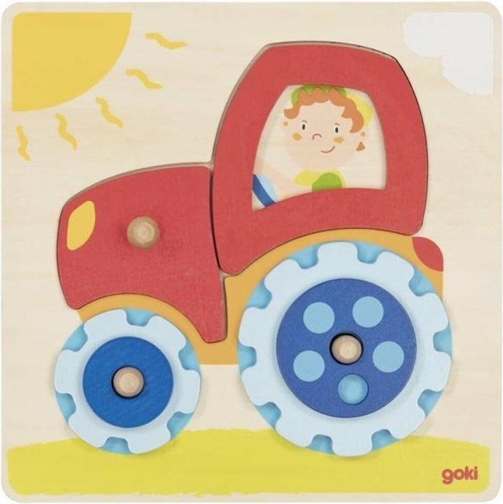 Actual product image Goki Tractor peg puzzle (6 pieces)