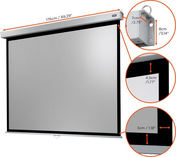 Actual product image Celexon Manual Professional Plus Data format - Canvas - Ceiling mounting possible, suitable (78.74", 4:3)