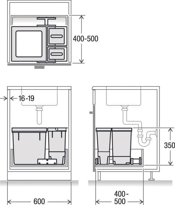 Immagine prodotto Müllex X-LINE Contenitore X60 M5 600 mm (40 l)