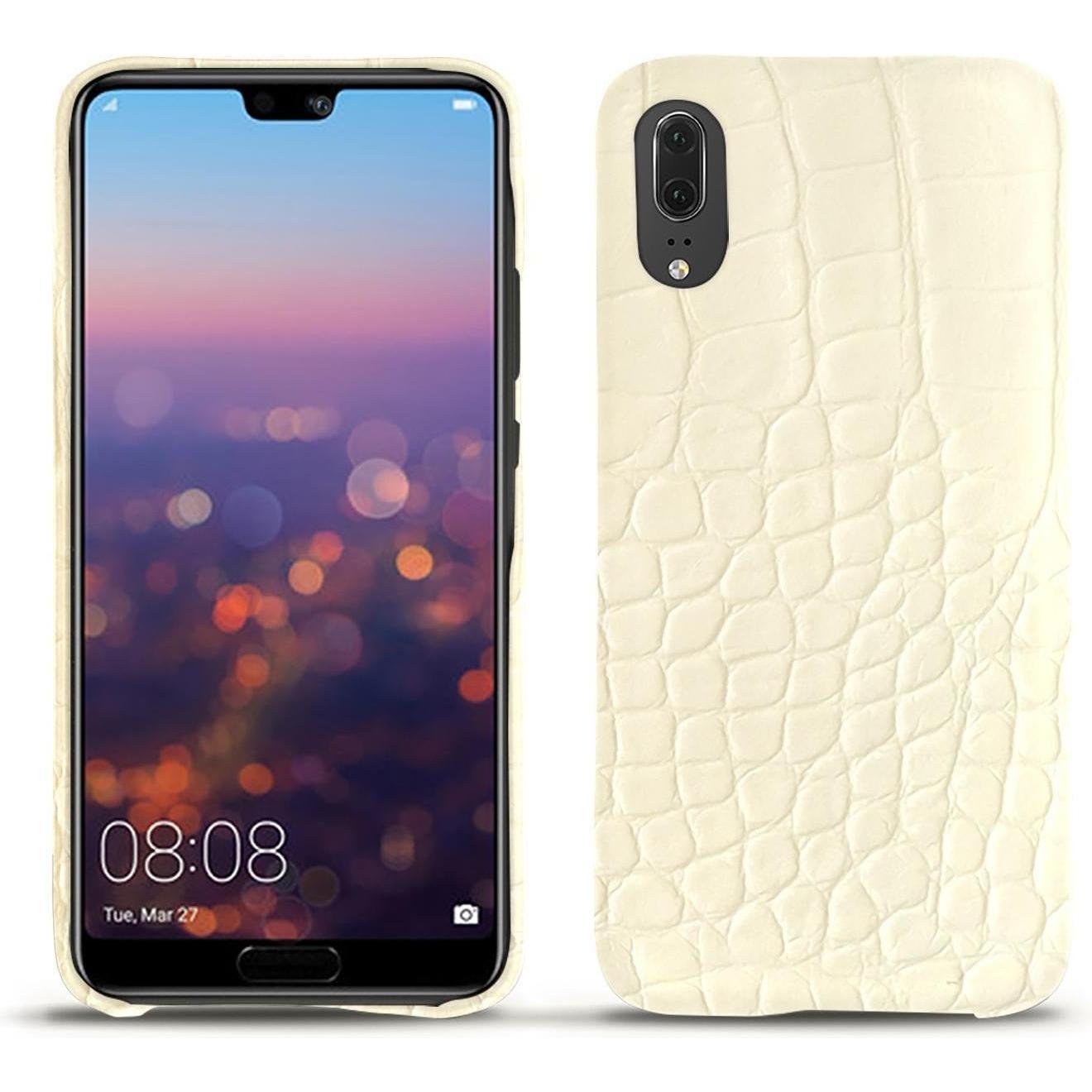 Thumbnail - Noreve Lederschutzhülle (Huawei P20), Smartphone Hülle, Weiss
