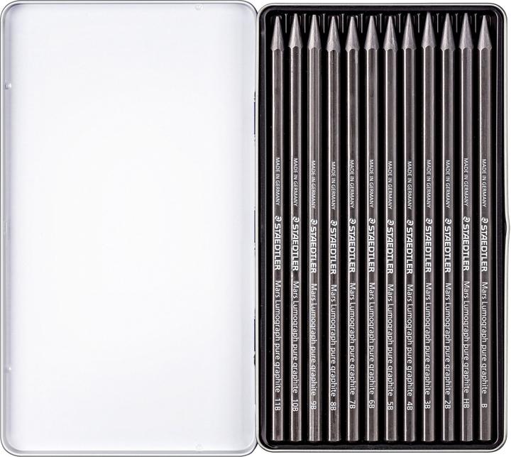 Produktbild Staedtler Mars Lumograph pure graphite 100G Vollgraphitstifte (2 mm, 5B, 6B, 2B, 7B, 4B, 3B, 8B, 12 x)