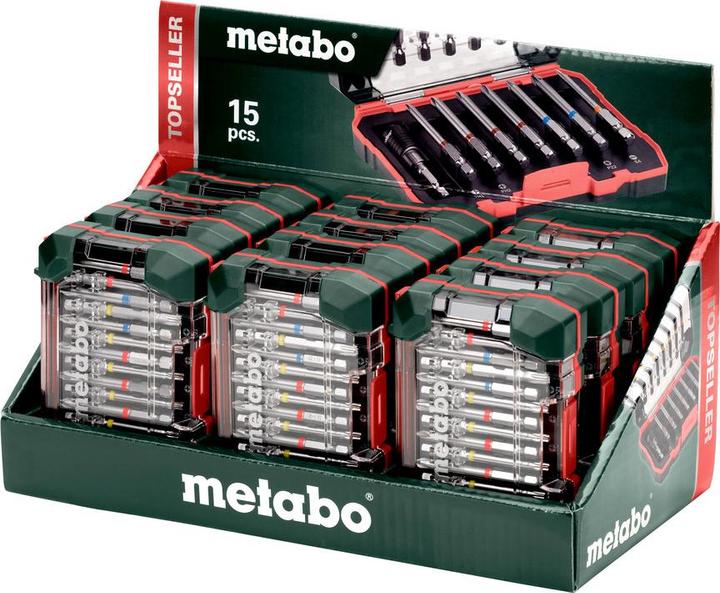 Actual product image Metabo Bit Box SP (T20 2x, T30 1x, PZ2 1x, T25 2x, T40 1x, SL6 1x, SL4 1x, PZ1 1x, PH3 x1, 1x PH 1, PH2 x2)