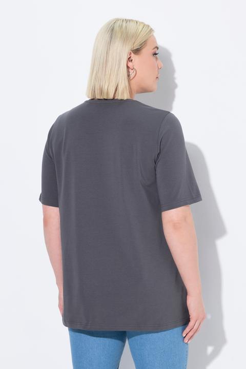 Actual product image Ulla Popken Essential Round Neck Stretch Tee (62)