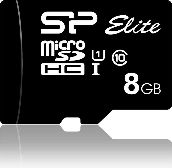 Produktbild Silicon Power Elite UHS-I 8GB microSDHC Ad. (8 GB, microSDHC, U1, UHS-I)