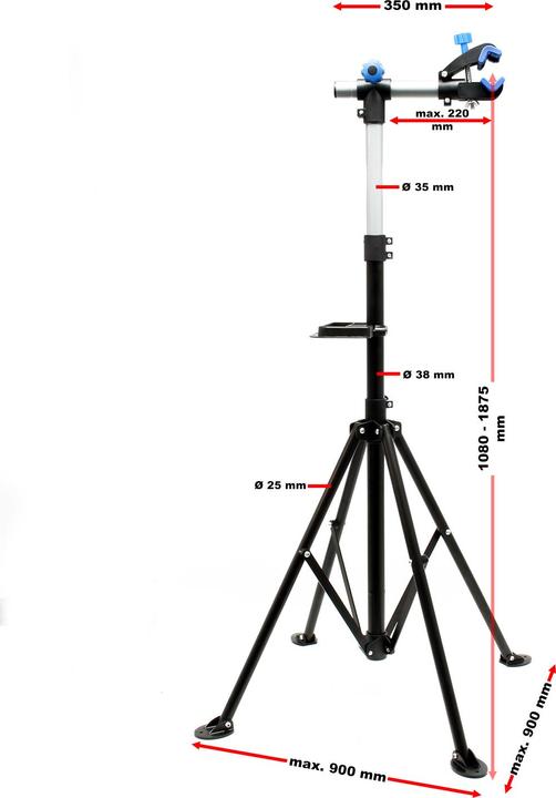 Image du produit Wiltec E-Bike Support de réparation 360° jusqu'à 30kg Pedelec Support de montage vélo