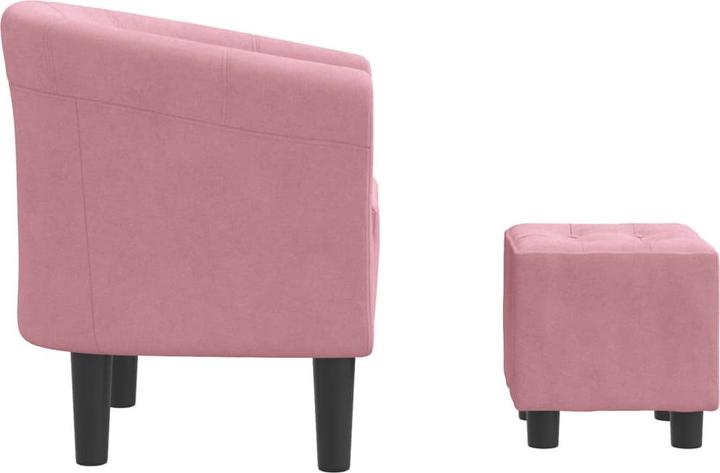 Produktbild vidaXL Clubsessel mit Fusshocker Rosa Samt,Farbe: Rosa,Material