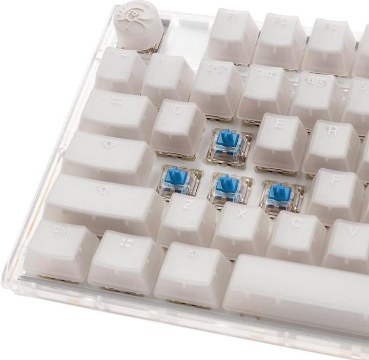 Actual product image Ducky One 3 Aura White TKL Gaming Keyboard, RGB LED - MX-Blue (US) (US, Cable)