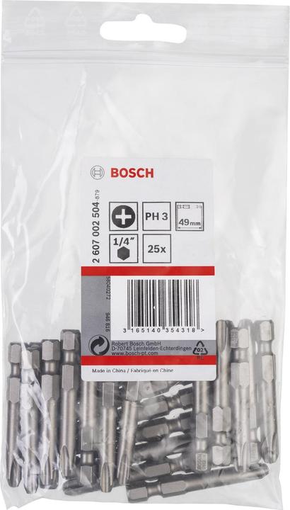 Actual product image Bosch Professional Zubehör Cross recess bit PH 3 Accessor (Cross Phillips PH)