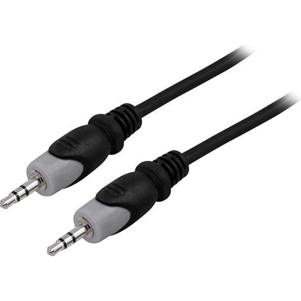 Deltaco MM-151 - 3.5mm - 3.5mm - 3 m - Schwarz - Grau (3 m), Audio Kabel