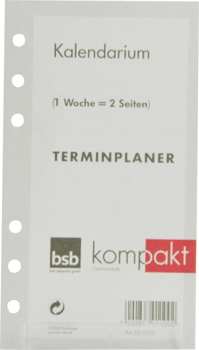 Obpacher Calendario A6 1 settimana/2 pagine compatto