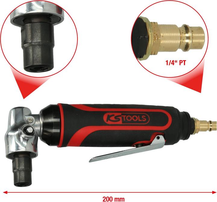 Produktbild KS Tools Druckluft-Winkelstabschleifer, pneumatisch, 18000 U/min
