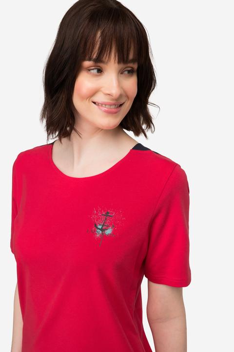 Actual product image Laurasøn Stripe Insert Short Sleeve Boat Neck Tee (XL)