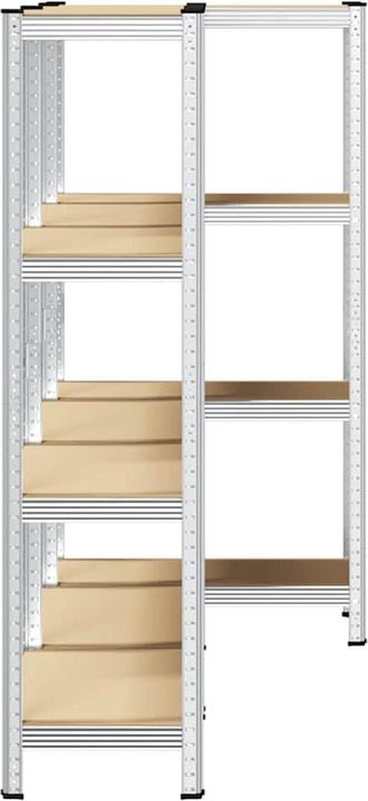 Image du produit vidaXL Rayonnages de stockage avec 4 étagères 3 pcs Argenté Acier & Bois composite