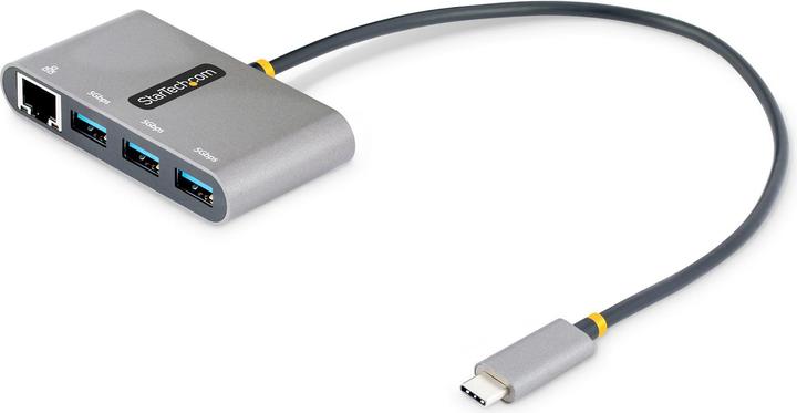 Produktbild StarTech com 3-Port USB-C Hub with Ethernet - 3x USB-A - Gigabit Ethernet - USB 3.0 5Gbps - Bus-Powe (USB-C, 4 Ports)