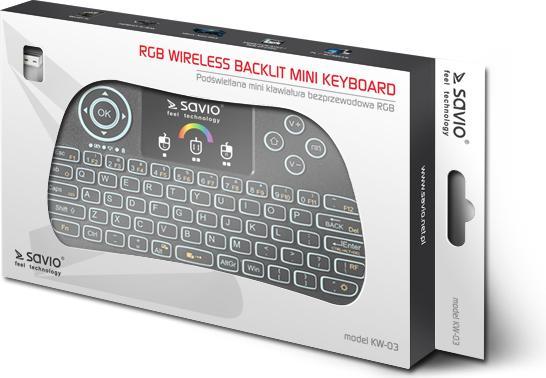 Actual product image Savio KW-03 (Eng. Int., Wireless)
