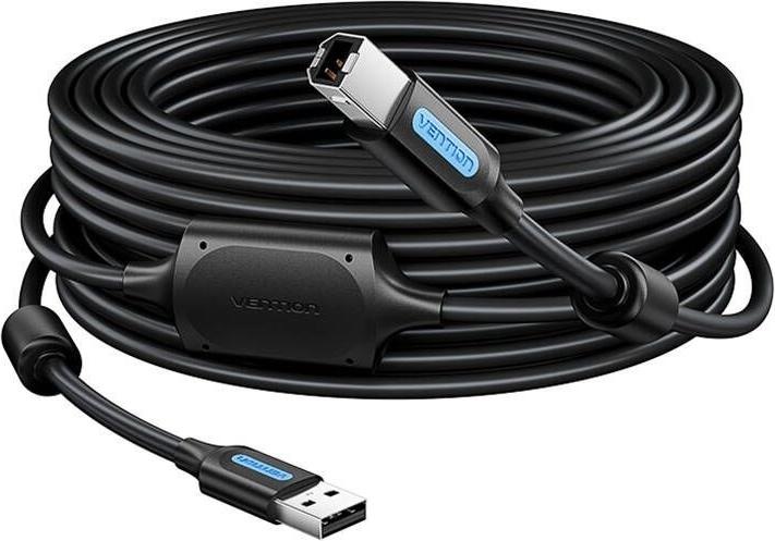 Image du produit Vention Câble USB 2.0 A mâle vers USB-B mâle avec noyau en ferrite COQBL 10m Noir PVC (10 m, USB 2.0)