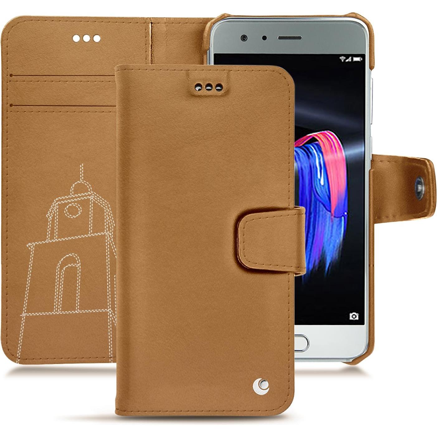 Noreve Lederschutzhülle Wallet (Honor 9), Smartphone Hülle, Braun