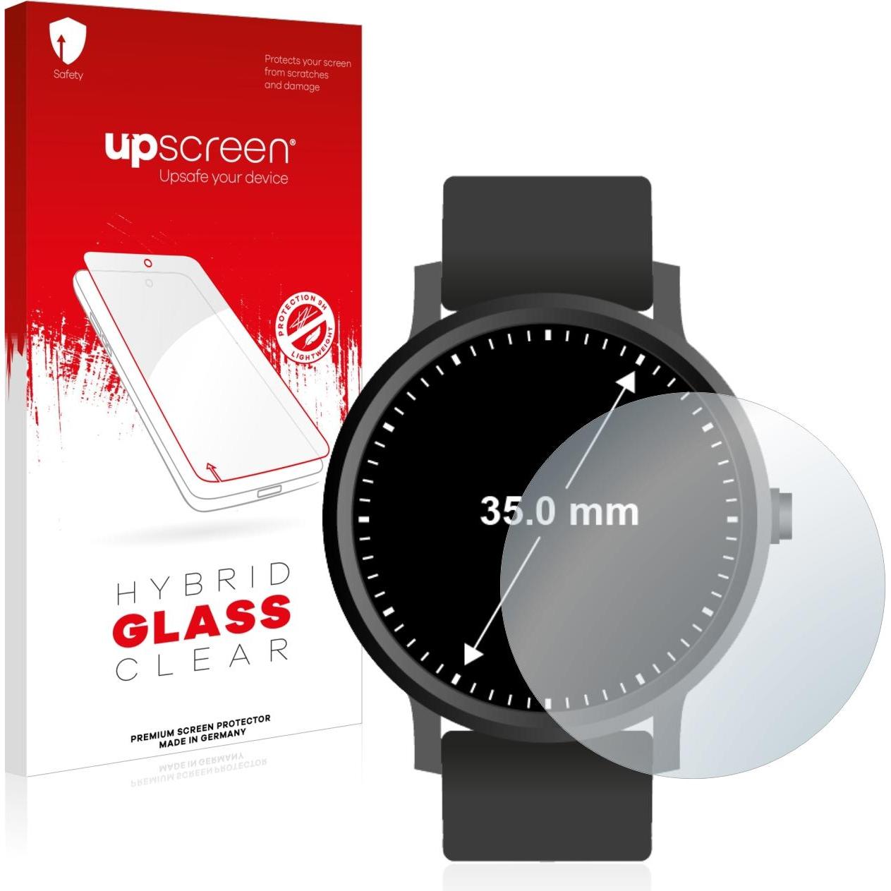 upscreen Scratch Shield Panzerglasfolie, Smartwatch Schutzfolie, Transparent