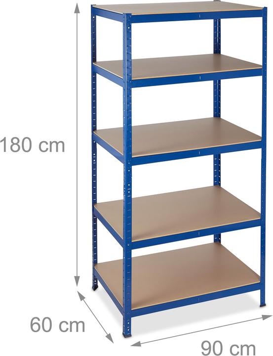 Actual product image Relaxdays Heavy-duty Shelving Unit Blue