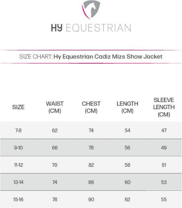 Actual product image Hy Cadiz Mizs Competition Jacket (128)