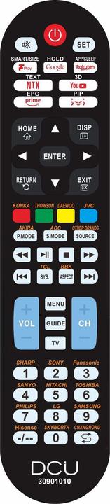 Image du produit DCU Tecnologic Télécommande Universelle De Télévision (Télécommande universelle, Infrarouge)