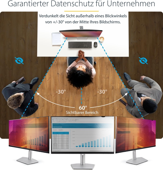 Produktbild StarTech com 27 Zoll 16:9 Monitor Blickschutz Gold, Zweiseitiger Blickschutzfilter mit Erhöhter Priv (27", 16 : 9)