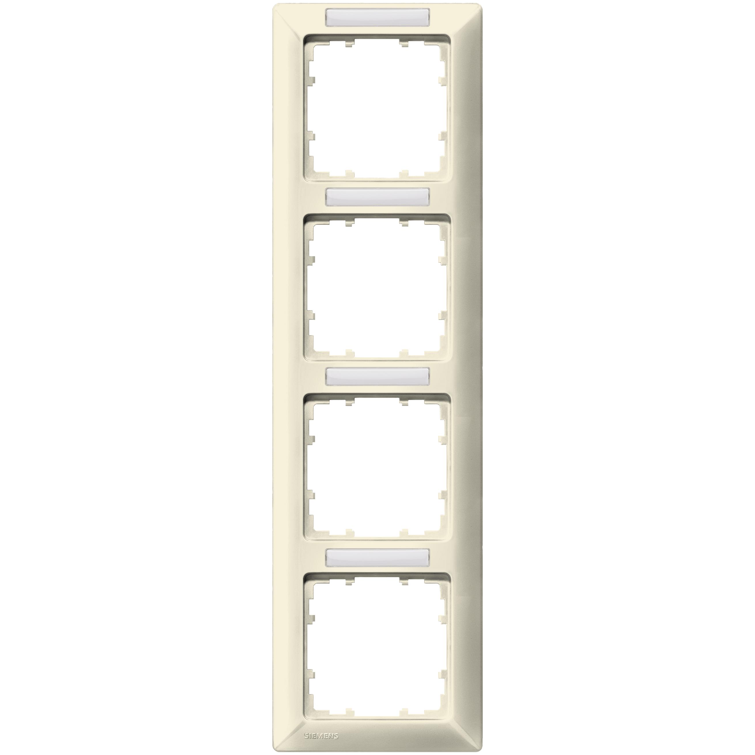 Siemens, Zubehör Schalterprogramm, Rahmen 4f cws glz vert DELTA line BSF 5TG2584-2