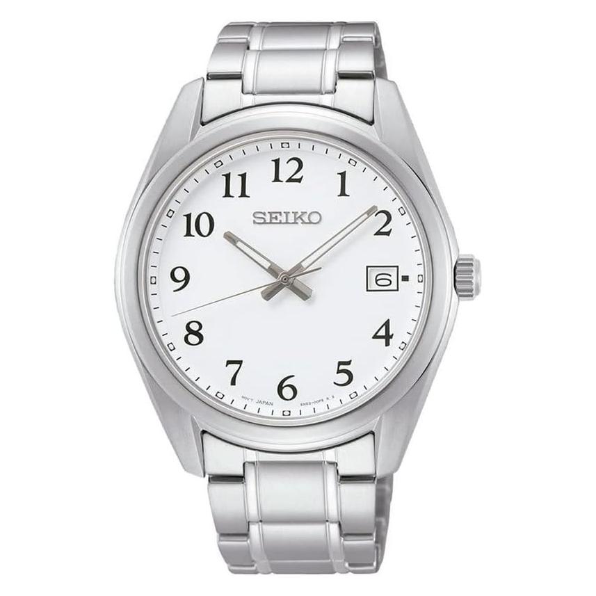 Seiko, Armbanduhr, Quarz, Silber, (Analoguhr, 40 mm)