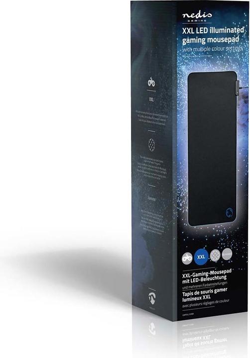Immagine prodotto Nedis Tappetino per mouse da gioco | Gomma / Microfibra | Nero (XXL)