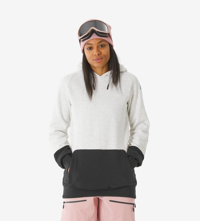 Actual product image Wedze Skipullover Damen mit Kapuze warm bequem - 100 beige/schwarz (L)