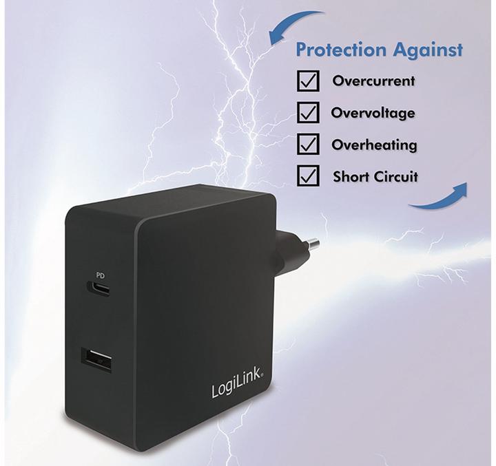 Produktbild LogiLink USB Steckdosenadapter (65 W, 2 Ports)
