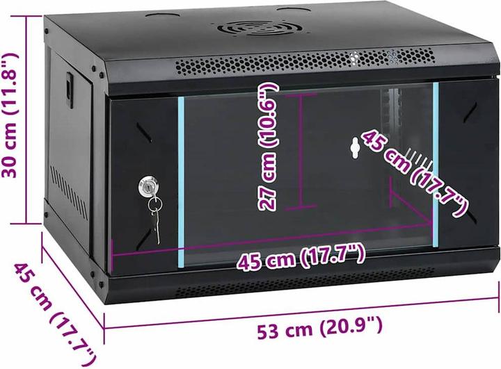 Produktbild vidaXL Netzwerkschrank (4 HE, 19 Zoll Rack)