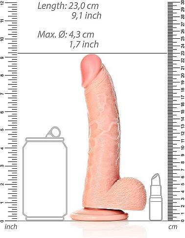 Actual product image RealRock Curved Realistic Dildo with Balls and Suction Cup