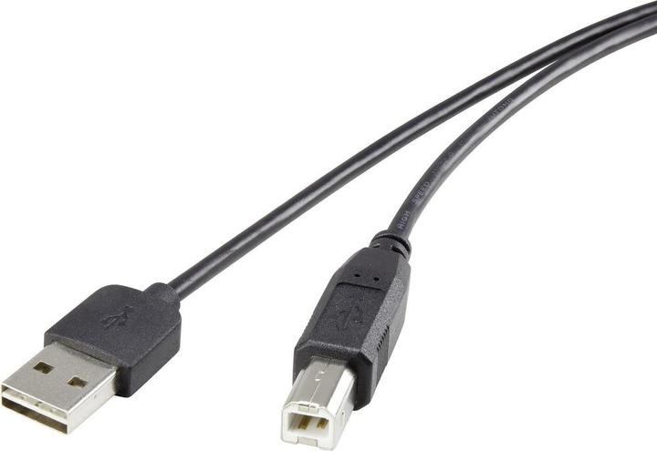 Produktbild Renkforce USB 2 A/B Anschlusskabel 1.8 m mit Wende-Stecker - Kabel nie wieder falsch herum einstecken (1.80 m, USB 2.0, 2.50 W)