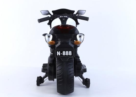 Actual product image Es-toys Elektro Kindermotorrad 888 – 12V 4,5A Akku – mit Stützräder, Musik und Lichter -Weiss (12 V)