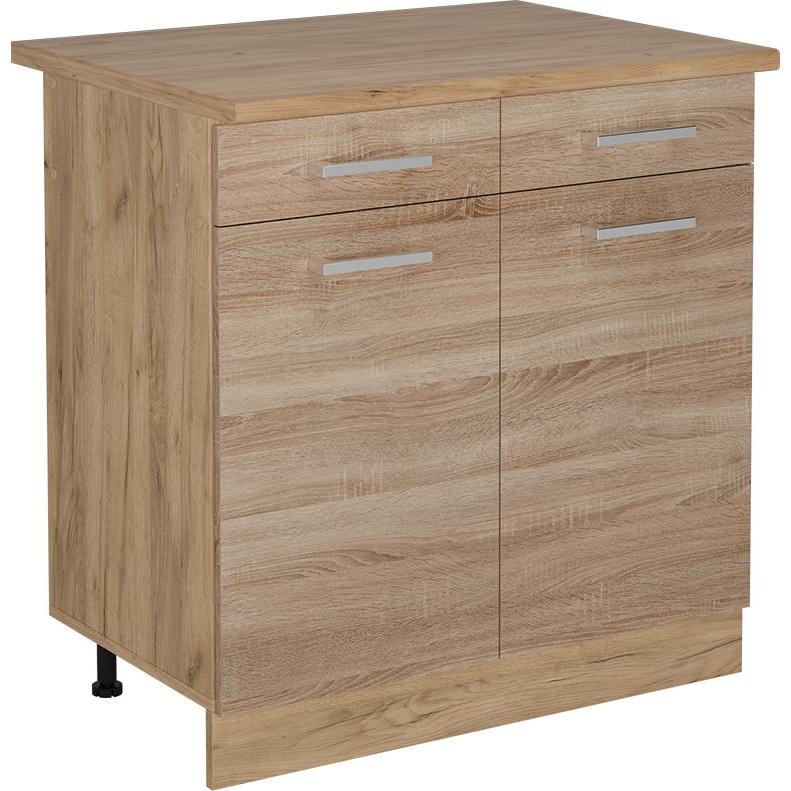 Vicco, Regal, Küchenunterschrank R-Line, Sonoma/Goldkraft Eiche, 80 cm, AP Eiche