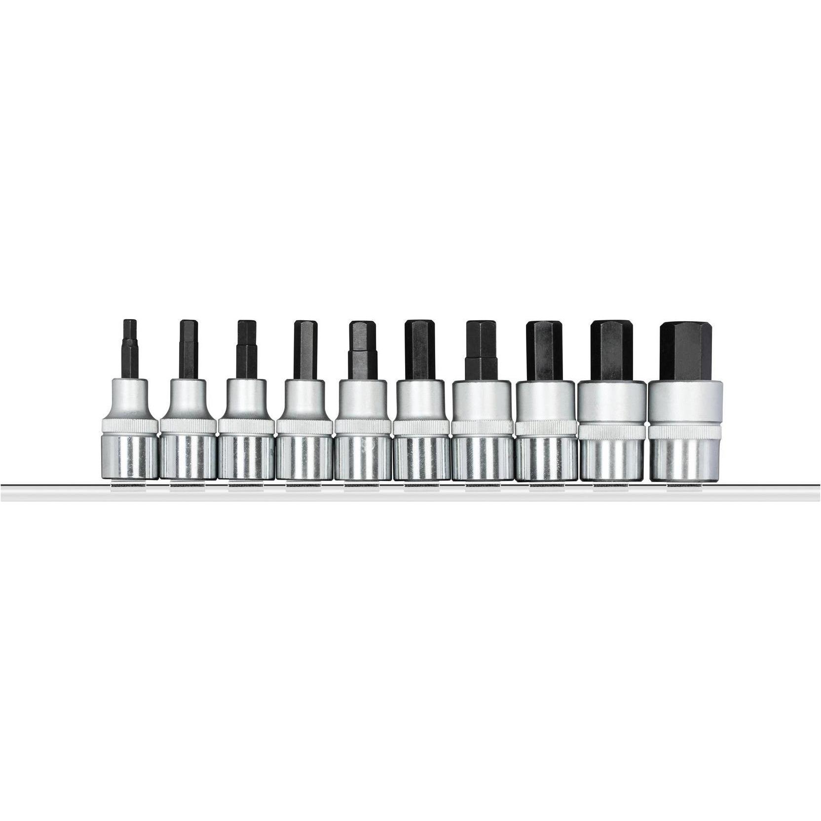 Gedore Red, Steckschlüssel + Stecknuss, red R62558110 Schraubendrehereinsätze 1/2 +Leiste 10-teilig