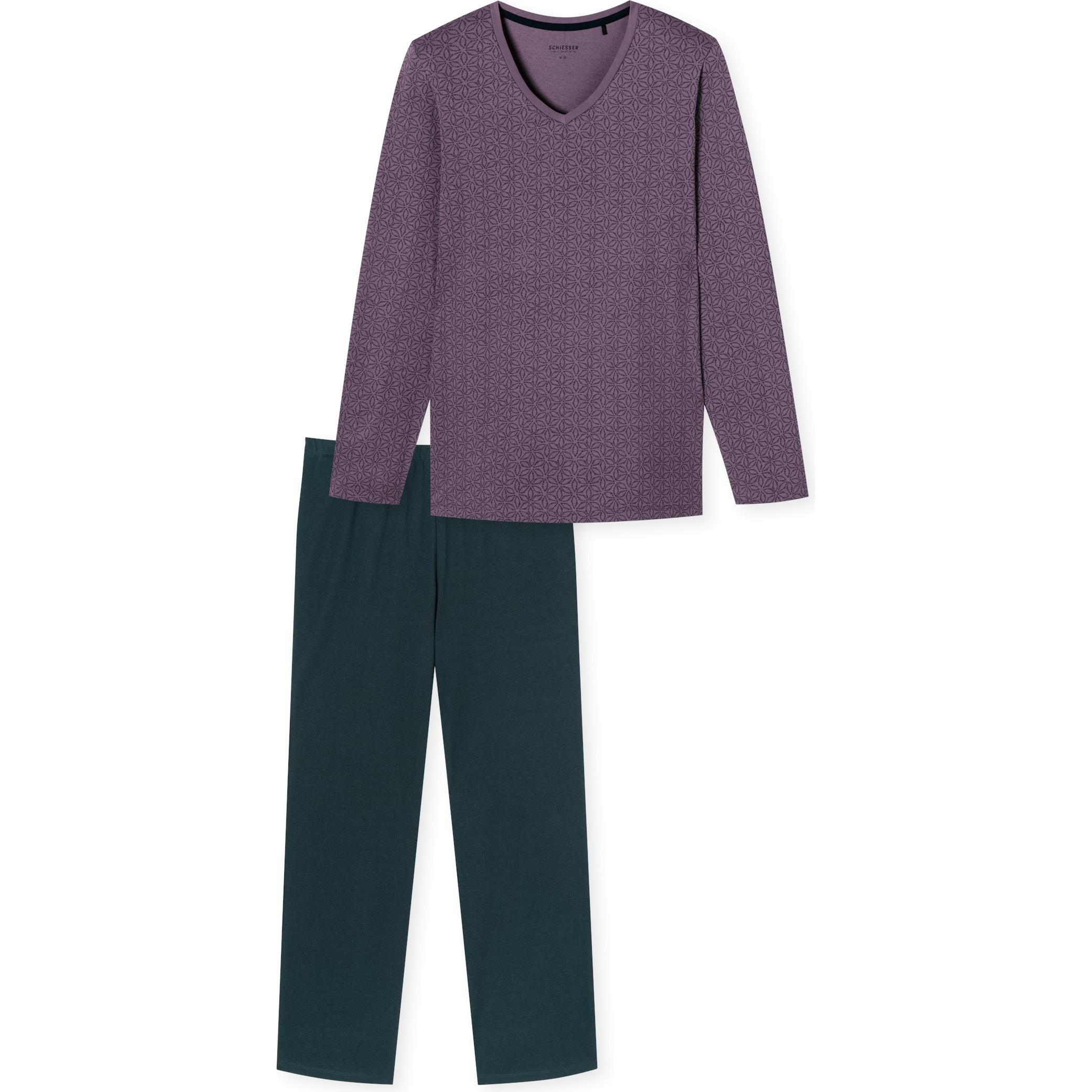Schiesser, Damen, Pyjama, Pyjama Comfort Essentials, Violett, (38)