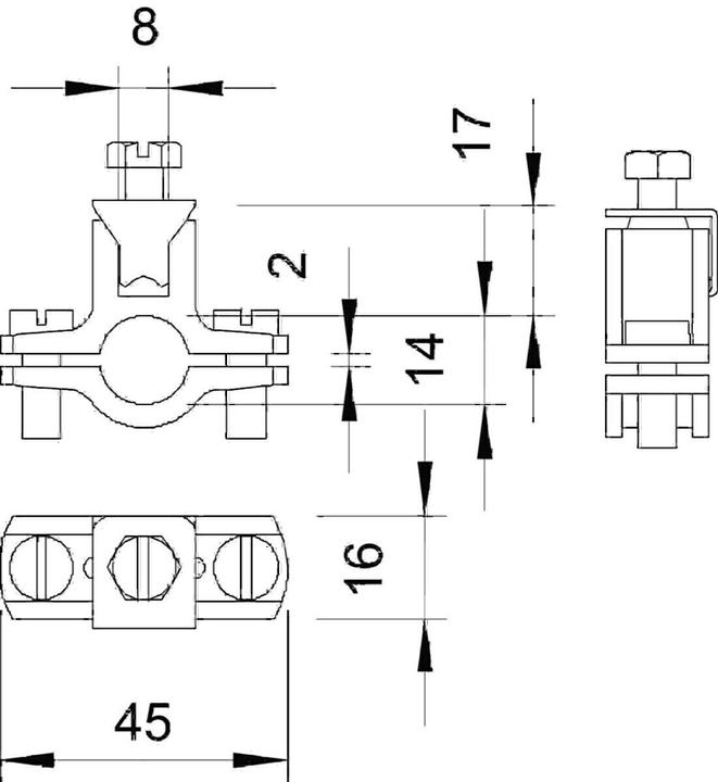 Actual product image OBO Bettermann OBO 950/Z 1/4Z Earth clamp Clamping range 12-14mm