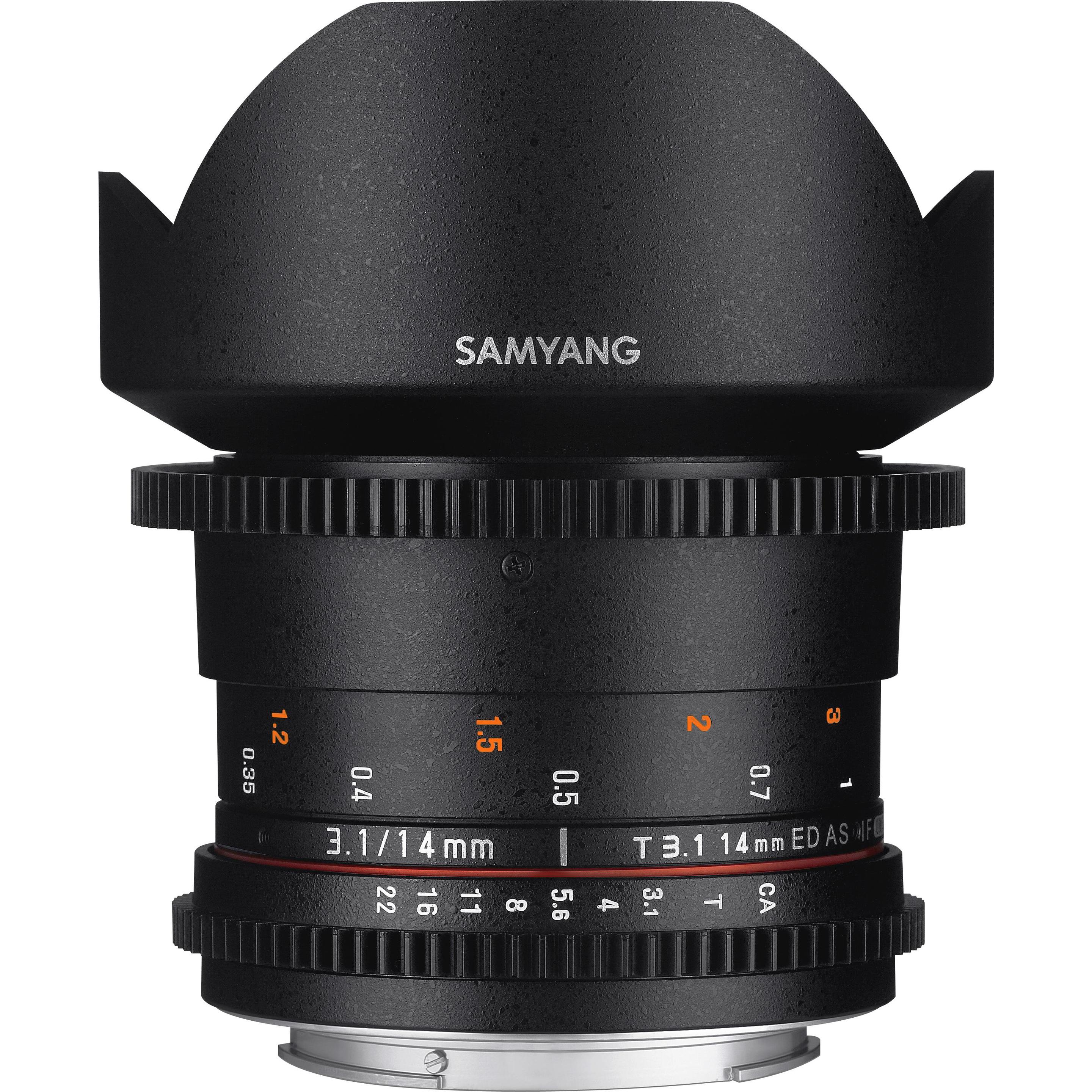 Samyang 14mm T3.1 VDSLR II Sony E-Mount (Sony E, Vollformat), Objektiv, Schwarz