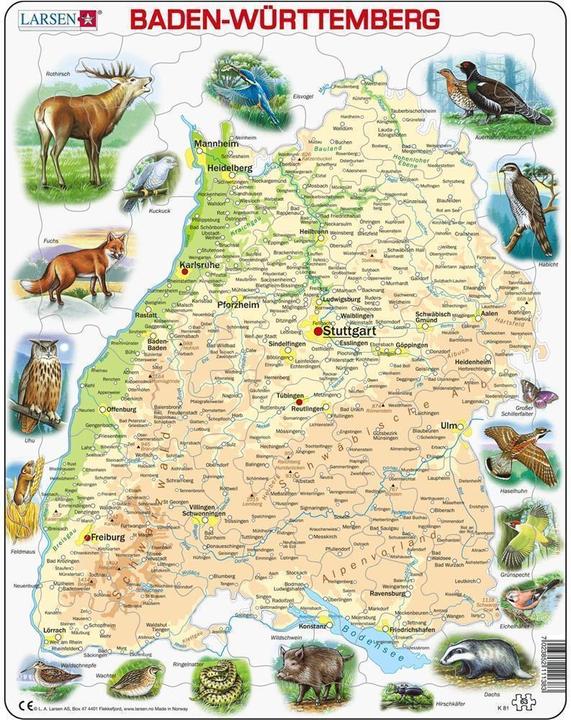 Larsen Baden-Württemberg mit Tieren (63 Teile)