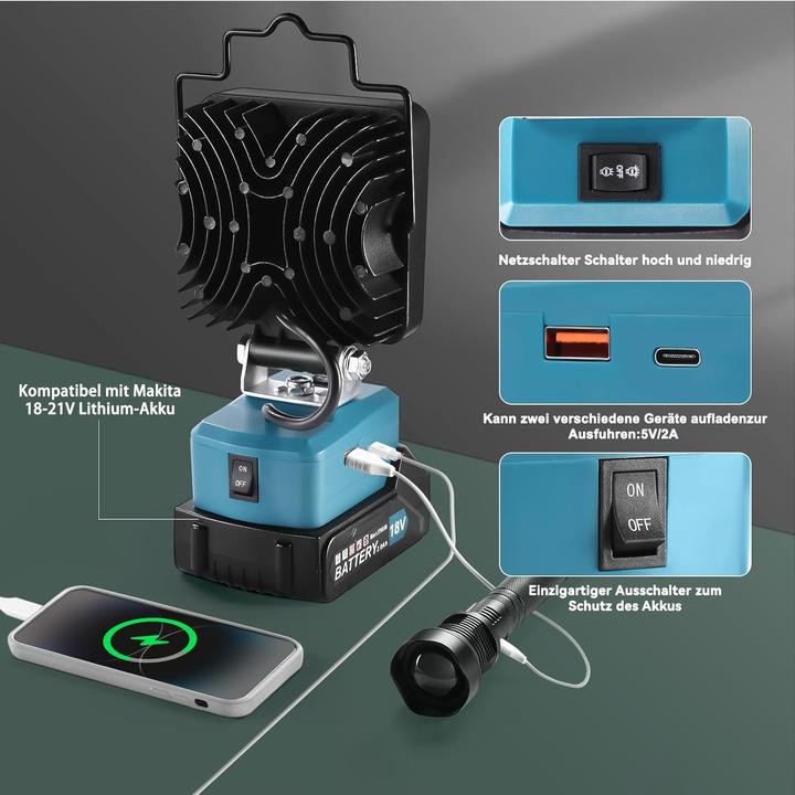 Image du produit ‎Tumemut Lampe de travail sur batterie (4800 lm)